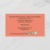 QR Code Gnome Heimat Bäckerei Lachs Farbe Visitenkarte (Rückseite)