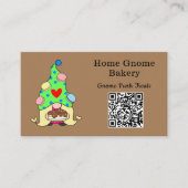 QR Code Gnome Heimat Bäckerei Light Brown Visitenkarte (Vorderseite)