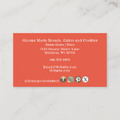 QR Code Gnome Heimat Bäckerei Orange Visitenkarte (Rückseite)