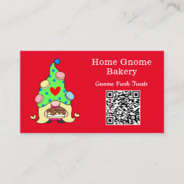 QR Code Gnome Heimat Bäckerei Rot Visitenkarte