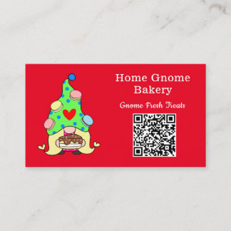 QR Code Gnome Heimat Bäckerei Rot Visitenkarte
