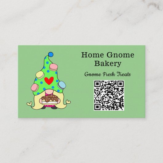 QR Code Gnome Heimat Bäckerei Saga Green Visitenkarte (Vorderseite)