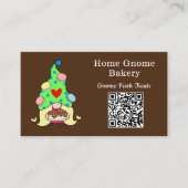 QR Code Gnome Heimat Bäckerei Schokolade Braun Visitenkarte (Vorderseite)
