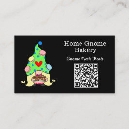QR Code Gnome Heimat Bäckerei Schwarz Visitenkarte