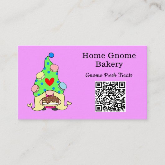 QR Code Gnome Heimat Bakery Light Lila Visitenkarte (Vorderseite)