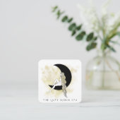 *~* QR-Code GODESS Frau auf Mondmeditat Quadratische Visitenkarte (Stehend Vorderseite)