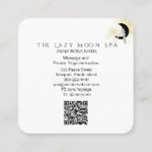 *~* QR-Code GODESS Frau auf Mondmeditat  Quadratische Visitenkarte (Rückseite)