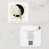 *~* QR-Code GODESS Frau auf Mondmeditat  Quadratische Visitenkarte (Vorne/Hinten)