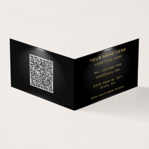 QR Code Gold Black Beruflich Business Card Visitenkarten