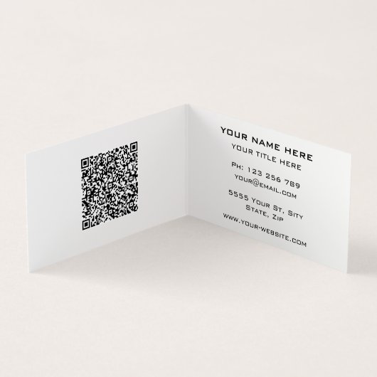 QR Code Gold Black Beruflich Business Card Visitenkarten (Innenseite)