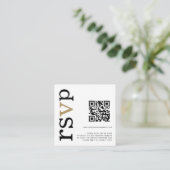 QR Code Gold Black Text White Wedding Online UAWG Begleitkarte (Stehend Vorderseite)