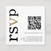 QR Code Gold Black Text White Wedding Online UAWG Begleitkarte (Vorderseite)