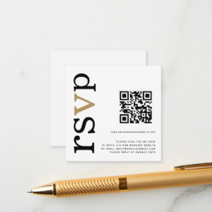 QR Code Gold Black Text White Wedding Online UAWG Begleitkarte