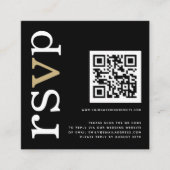 QR Code Gold Black Wedding Online UAWG Begleitkarte (Vorderseite)