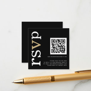 QR Code Gold Black Wedding Online UAWG Begleitkarte