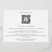 QR CODE GOLD BOLD NAMES FOTO SAVE THE DATE FOLIENEINLADUNG (Rückseite)