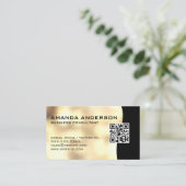 QR-Code / Gold Booking Business Card Visitenkarte (Stehend Vorderseite)