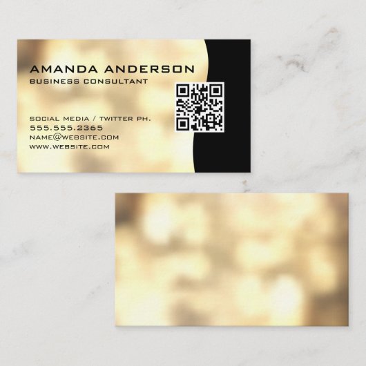 QR-Code / Gold Booking Business Card Visitenkarte (Vorne/Hinten)