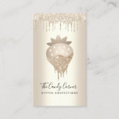 QR-Code Gold Erdbeere Tropfen Confection Süßigkeit Visitenkarte (Vorderseite)