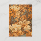 qr code Gold Floral Art Nouveau Wedding Begleitkarte (Rückseite)