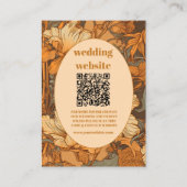 qr code Gold Floral Art Nouveau Wedding Begleitkarte (Vorderseite)