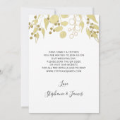 QR Code Gold Foliage Wedding Einladung (Rückseite)