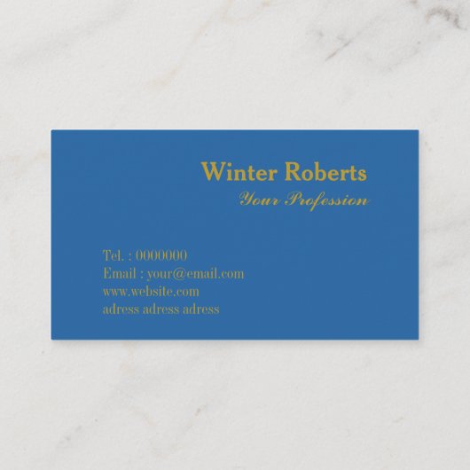 QR Code Gold Glitzer Blue Marmor Business Card Visitenkarte (Rückseite)