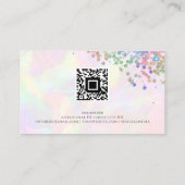 QR Code Gold Glitzer Holographic Gold Pink Beauty Visitenkarte (Rückseite)