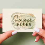 QR-Code Gold-Glitzer von Sage Green Social Media Visitenkarte