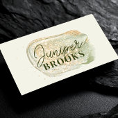 QR-Code Gold-Glitzer von Sage Green Social Media Visitenkarte