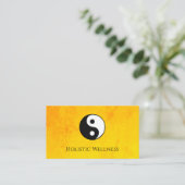 QR-Code Gold Holistic Wellness Yin Yang Visitenkarte (Stehend Vorderseite)