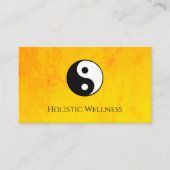 QR-Code Gold Holistic Wellness Yin Yang Visitenkarte (Vorderseite)