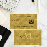 QR Code Gold Luxury Modernes Berufliches Monogramm