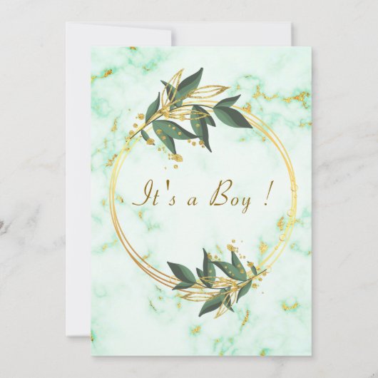 QR Code Gold Marble Baby Boy Dusche Einladung (Rückseite)