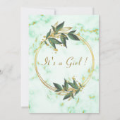 QR Code Gold Marble Baby Girl Dusche Einladung (Rückseite)