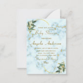 QR-Code Gold Marmor Baby Shower Einladungen (Vorderseite)