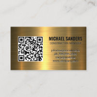 QR-Code | Gold Metallic Background Business Card