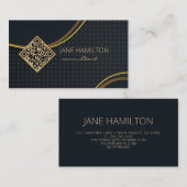 QR Code Gold Modern Visitenkarte (Vorne/Hinten)