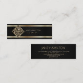 QR Code Gold Moderner Berater Mini Visitenkarte (Vorne/Hinten)