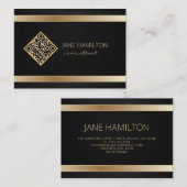 QR Code Gold Moderner Berater Visitenkarte (Vorne/Hinten)