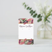 QR Code Gold Pastell Foliage Ohrringe Display Card Visitenkarte (Stehend Vorderseite)