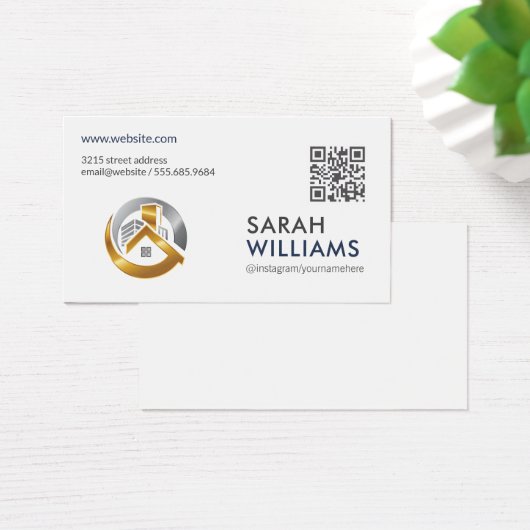 QR-Code | Gold Real Anwesen Logo (Schreibtisch)