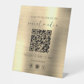 QR Code Gold Scan zu folgen uns im sozialen Netzwe Sockelschild (Vorderseite)