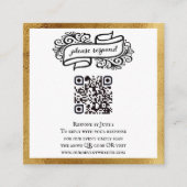 QR-Code Gold Schwarz-weißes Party Event UAWG Begleitkarte (Vorderseite)
