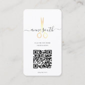 QR Code Gold Scissy Hairstylist Business Card Visitenkarte (Rückseite)