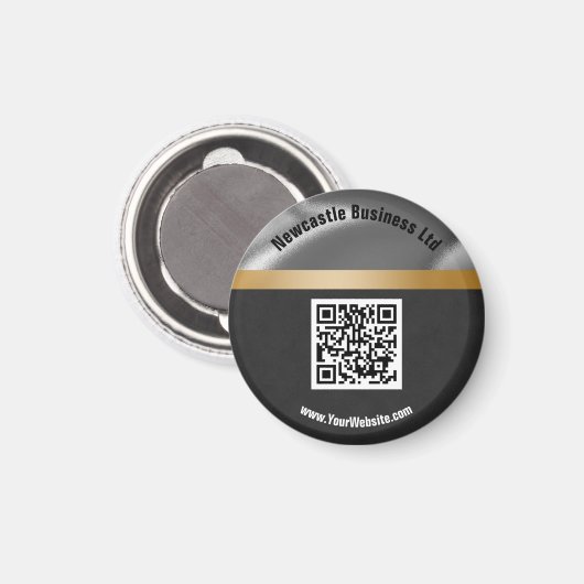 QR Code Gold Silver Black Suede Werbung für Untern Magnet (Vorderseite/Rückseite)