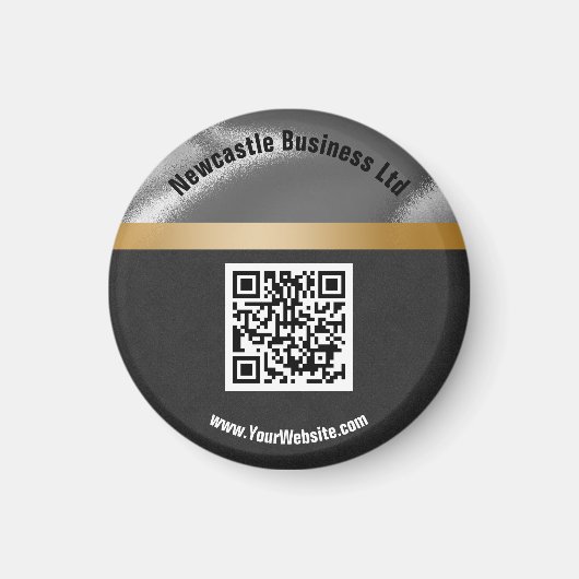 QR Code Gold Silver Black Suede Werbung für Untern Magnet (Vorne)