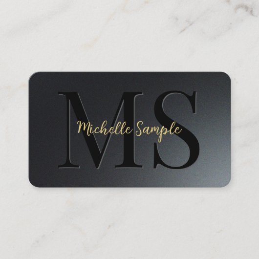 QR Code Gold Textname abgerundete Ecke Luxus Visitenkarte (Vorderseite)