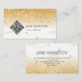 QR Code Gold Textur Business Card Visitenkarte (Vorne/Hinten)