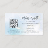 QR-Code | Gold Tribal Turtle Blue Business Card Visitenkarte (Rückseite)